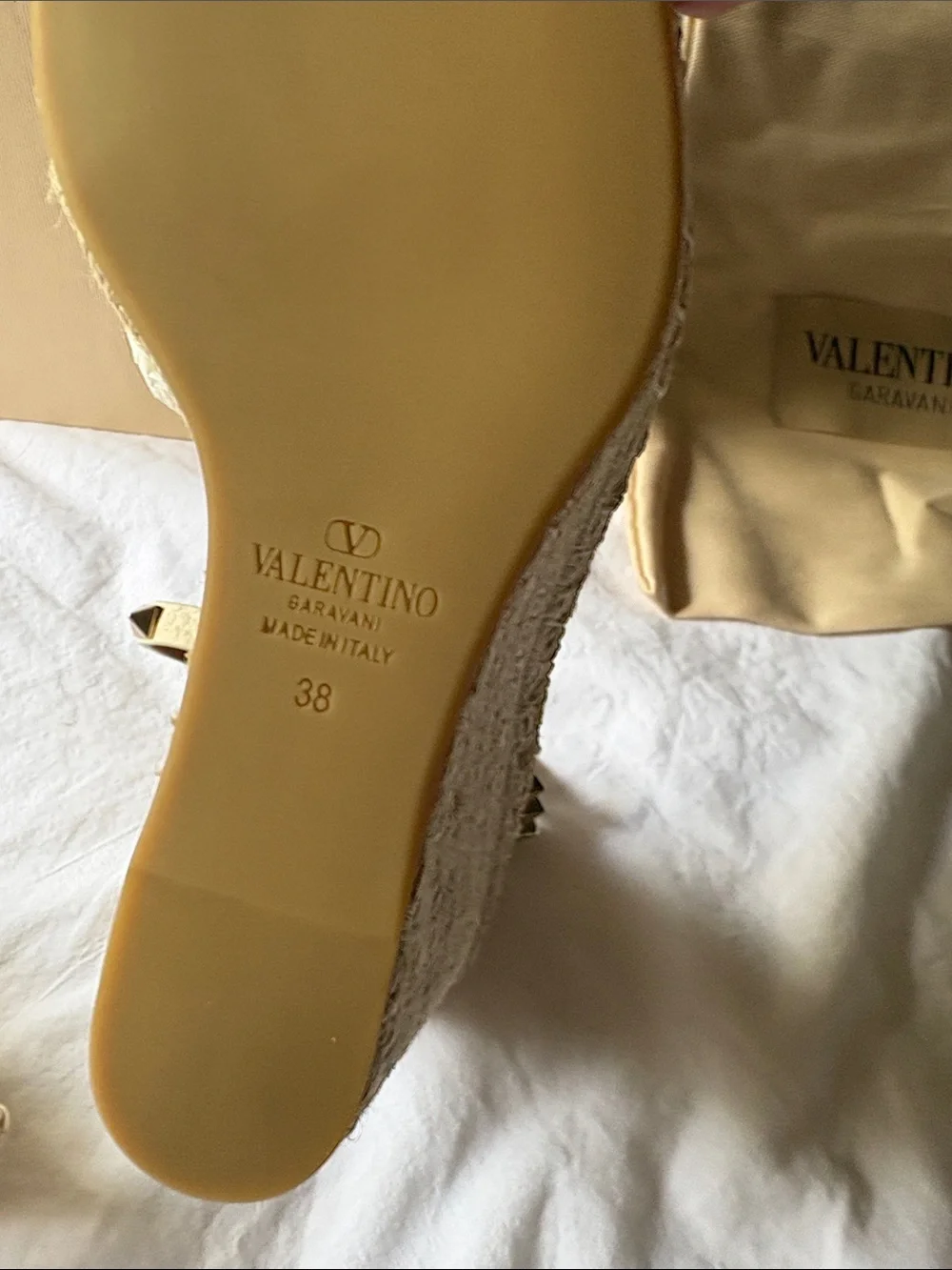 Valentino Garavani Women's Ivory Espadrille Wedge Sandals